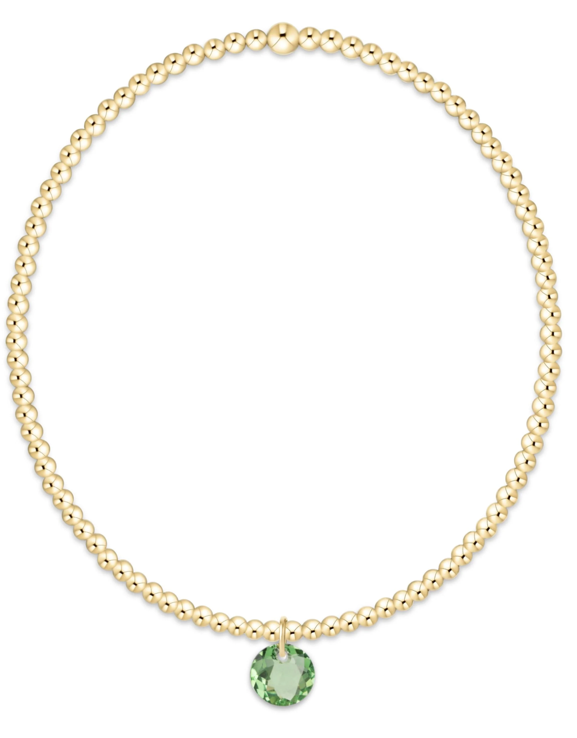 Classic Gold 2mm Bracelet - Reflection Small Charm - 08