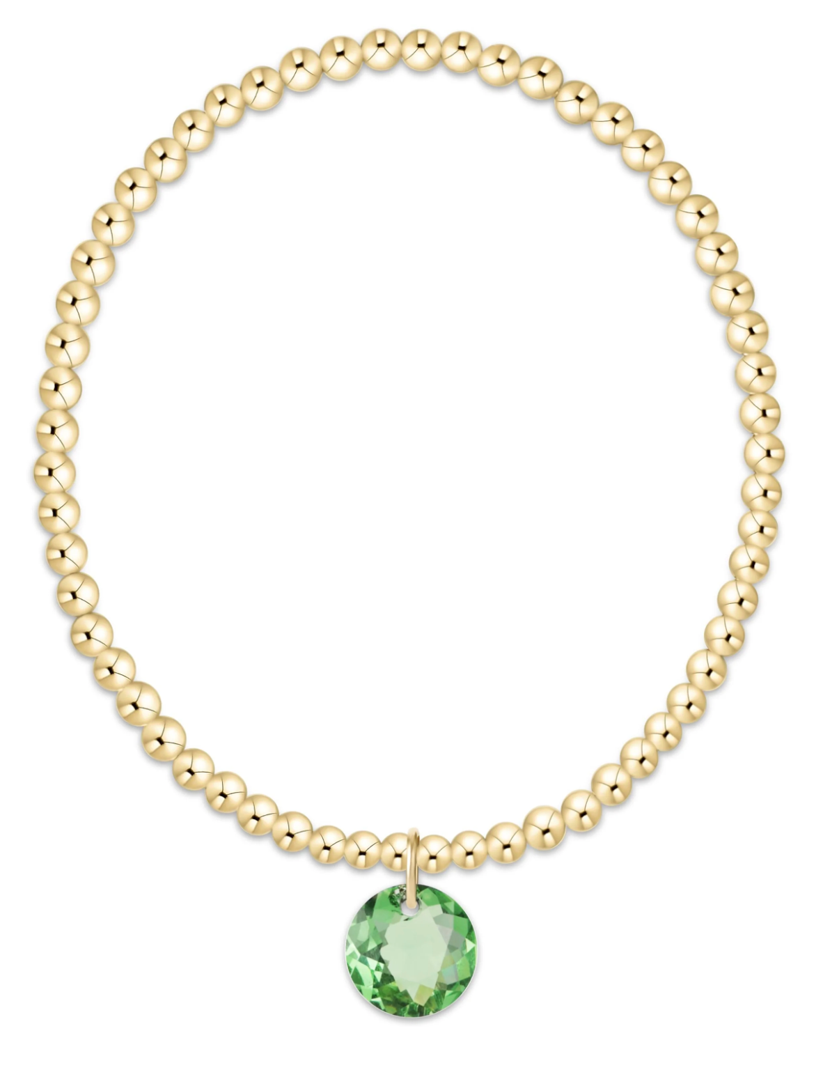Classic Gold 3mm Bracelet - Reflection Charm - 08