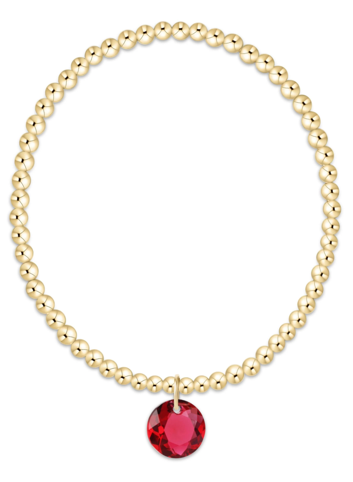 Classic Gold 3mm Bracelet - Reflection Charm - 07