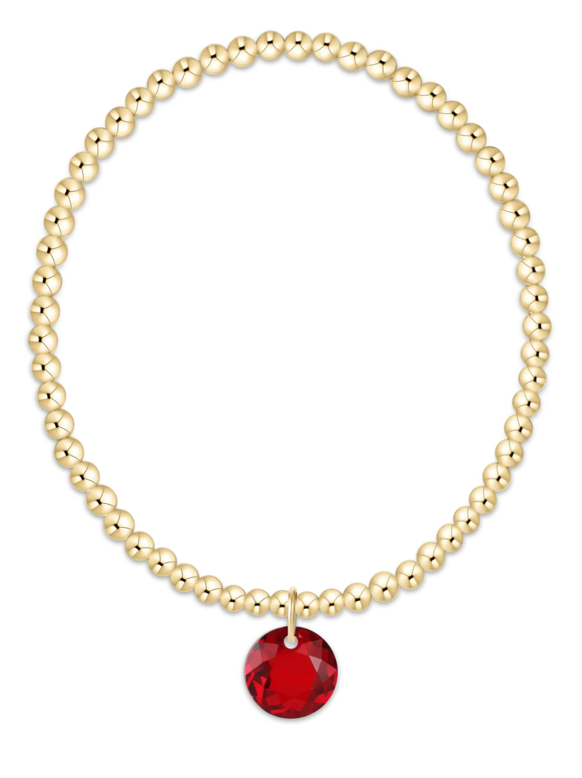 Classic Gold 3mm Bracelet - Reflection Charm - 01
