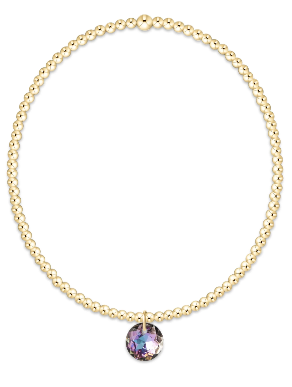 Classic Gold 2mm Bracelet - Reflection Small Charm - 06