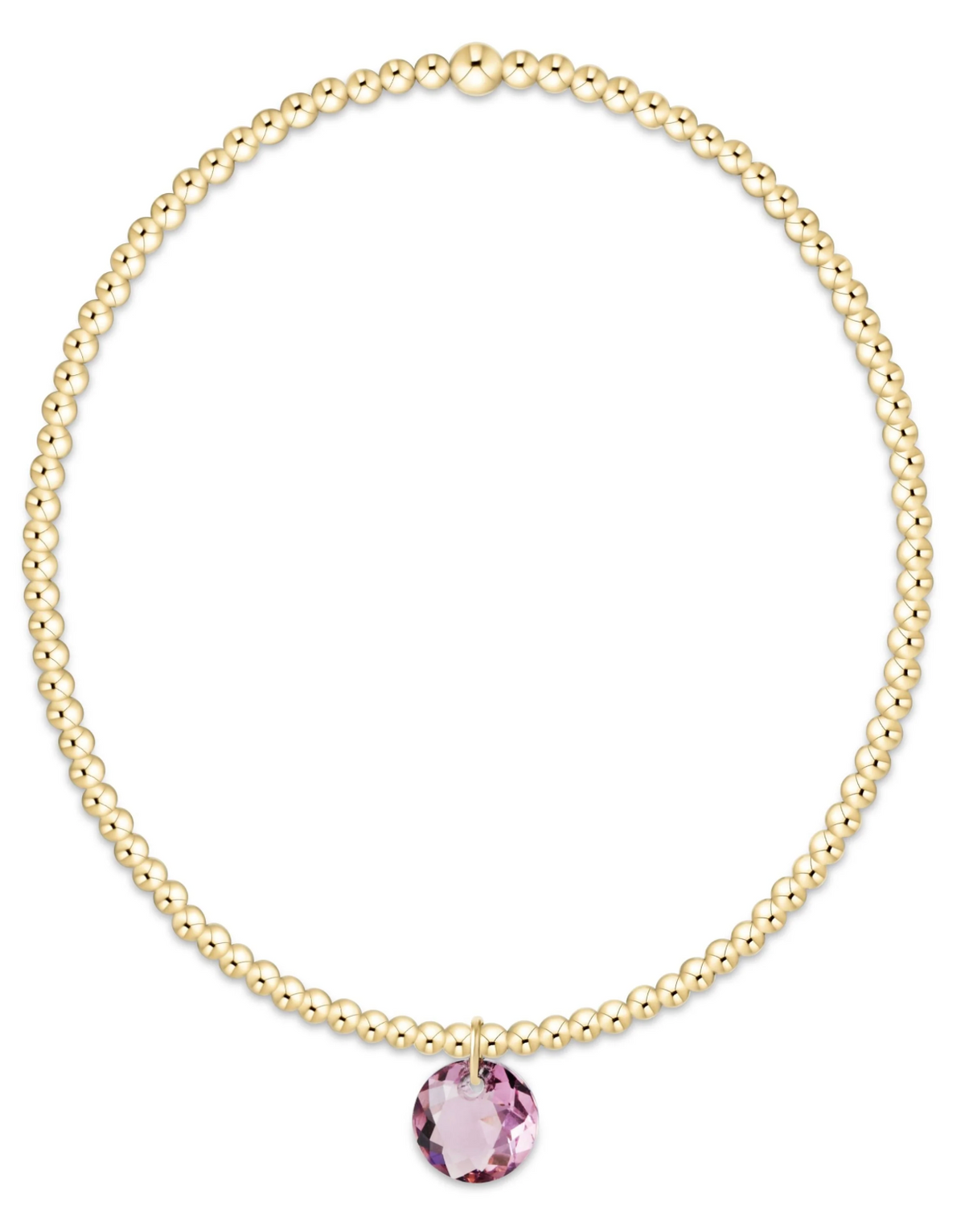 Classic Gold 2mm Bracelet - Reflection Small Charm - 02