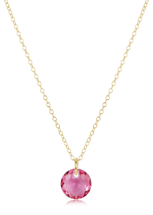 16" Necklace Gold - Reflection Small Charm - 10