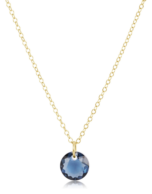 16" Necklace Gold - Reflection Small Charm - 09