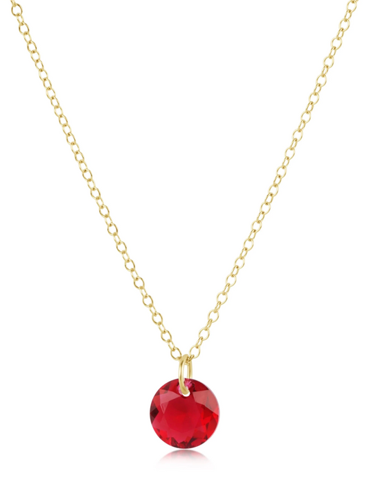 16" Necklace Gold - Reflection Small Charm - 07