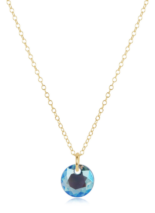 16" Necklace Gold - Reflection Small Charm - 03