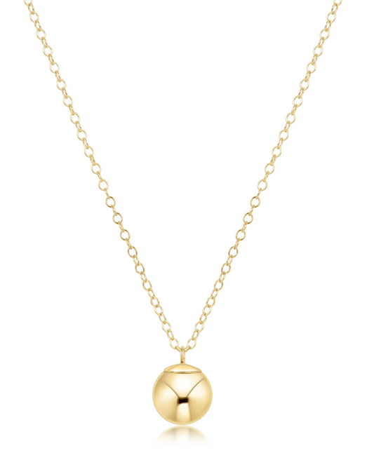 16" Necklace Gold - Classic Gold 8mm Charm