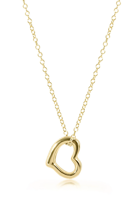 16" Necklace Gold - Love Gold Charm