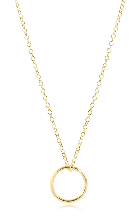 16" Necklace Gold - Halo Gold Charm