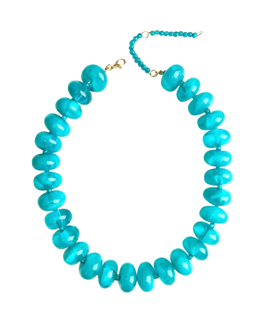 BAILEY BEADED NECKLACE-TEAL