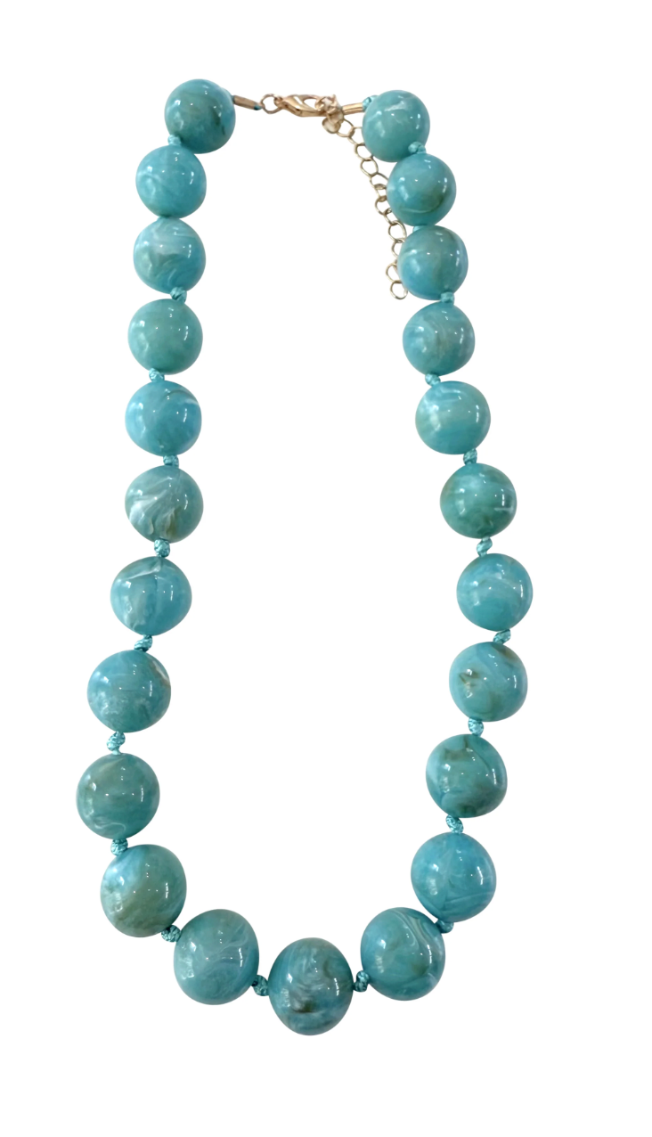 MABRY BEADED NECKLACE-TURQUOISE