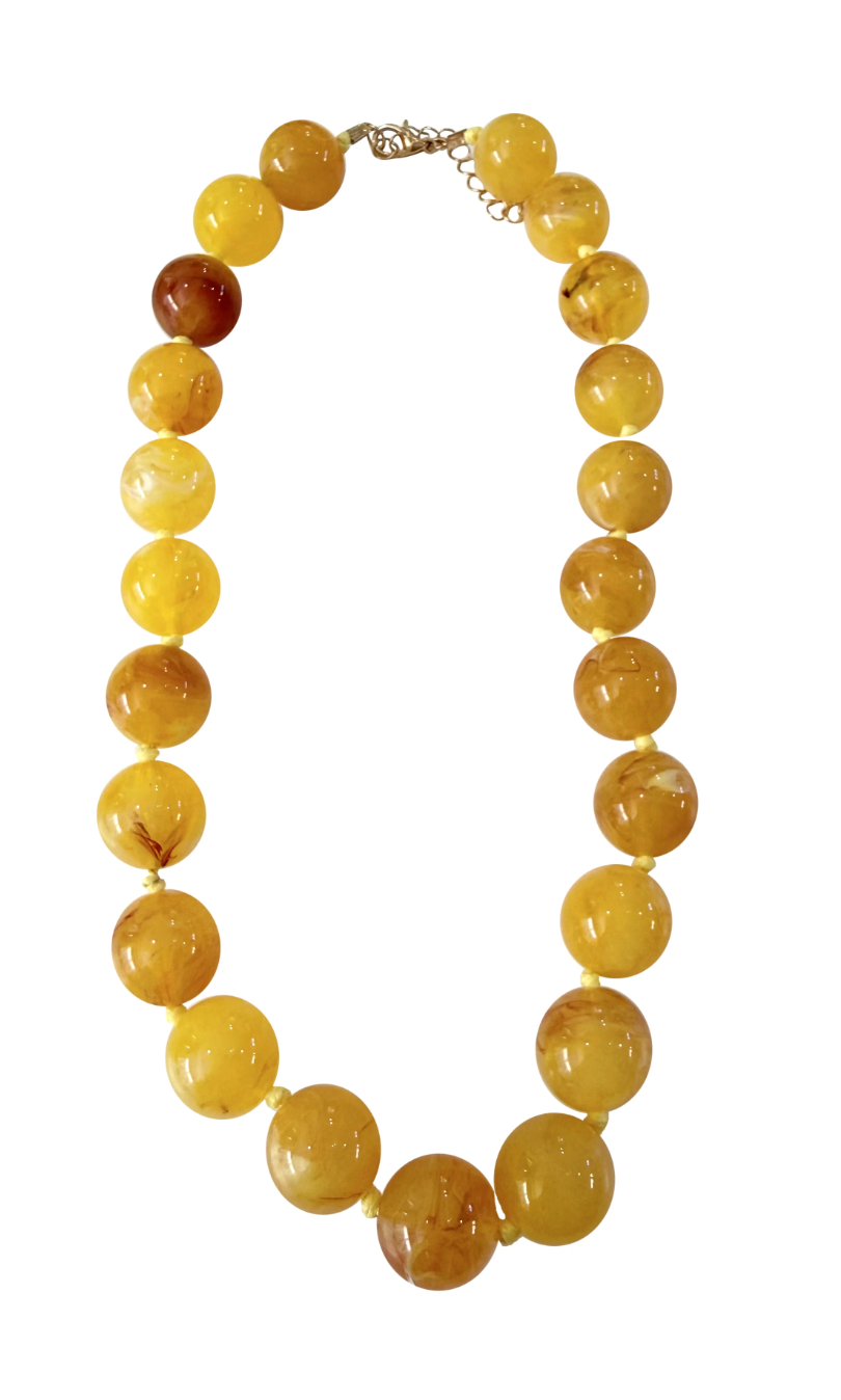 MABRY BEADED NECKLACE-YELLOW