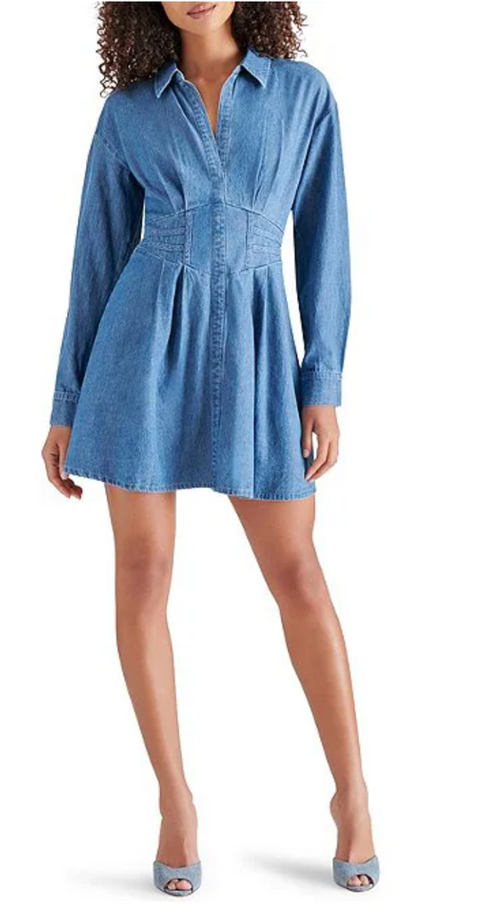 ARIA DRESS CHAMBRAY BLUE