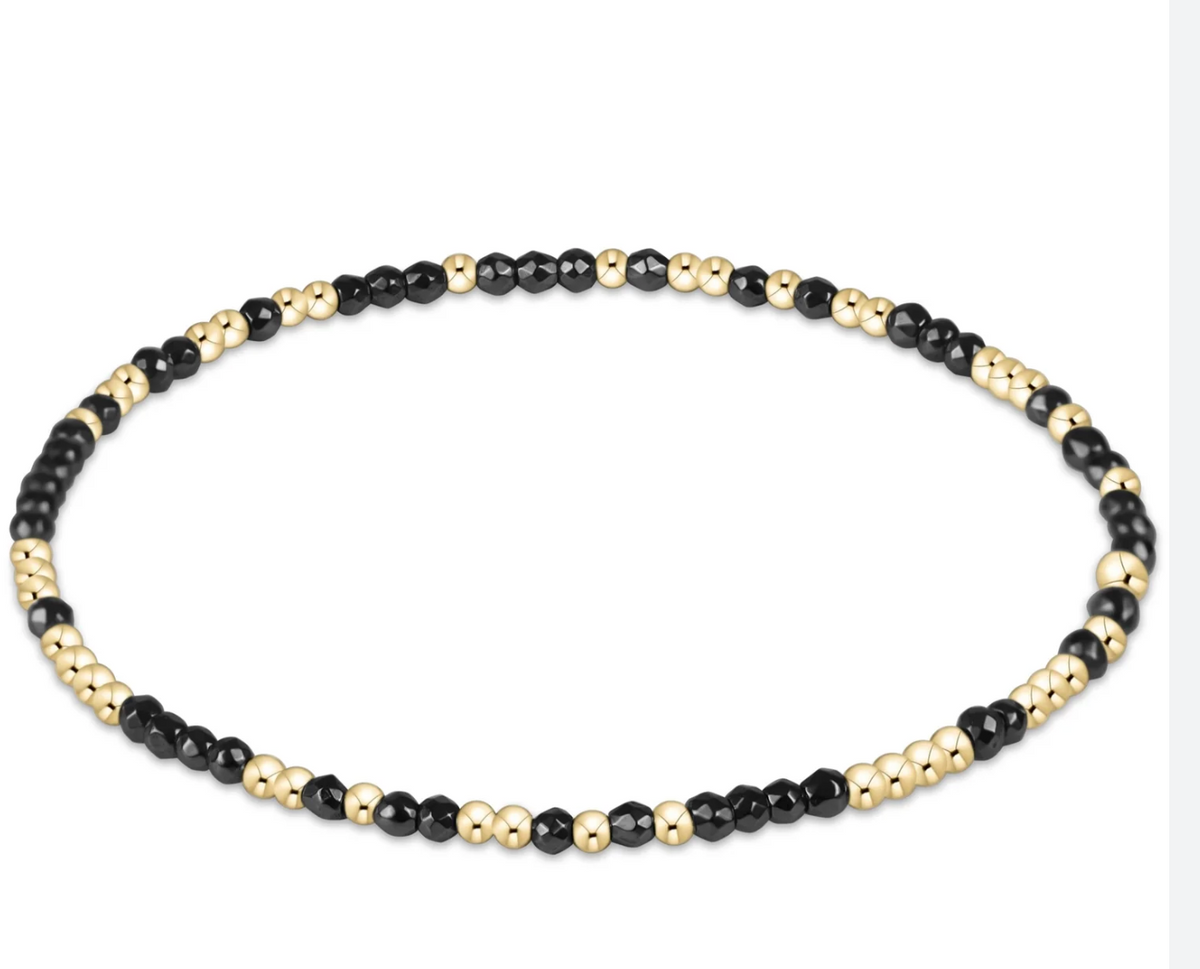 Hope Unwritten Faceted Hematite 2mm Bead Bracelet