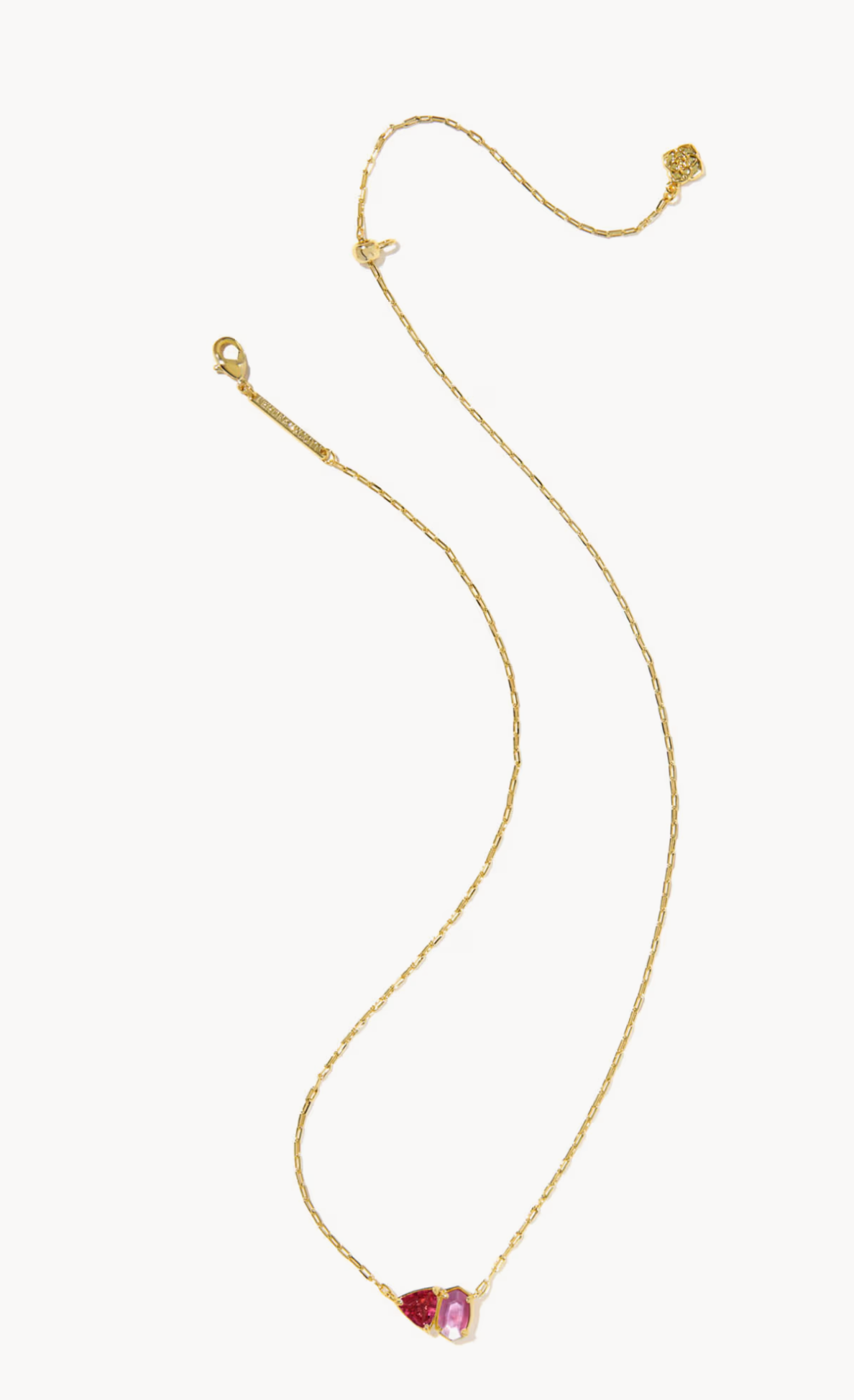 TATUM SHORT PENDANT NECKLACE GOLD AZALEA PINK MIX