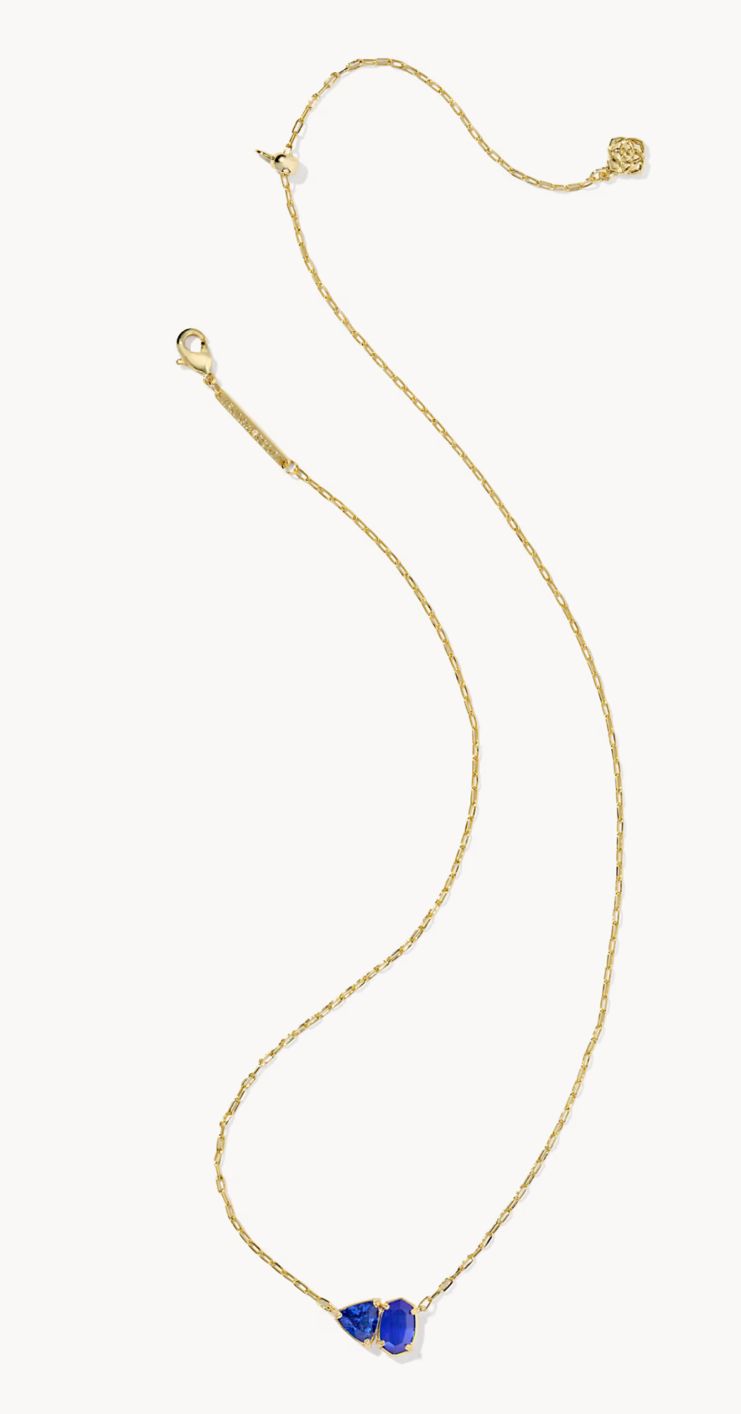 TATUM SHORT PENDANT NECKLACE GOLD COBALT MIX