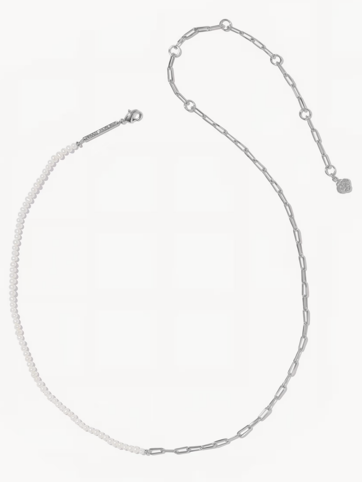 MARKIE HALF CHAIN NECKLACE SILVER FRESHWATER CULTURED PEARL