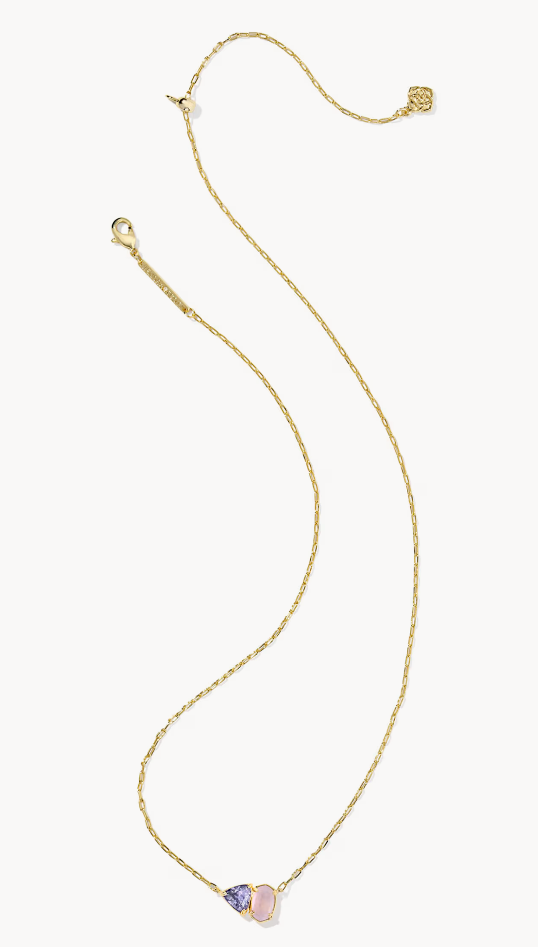 TATUM SHORT PENDANT NECKLACE GOLD PURPLE MIX
