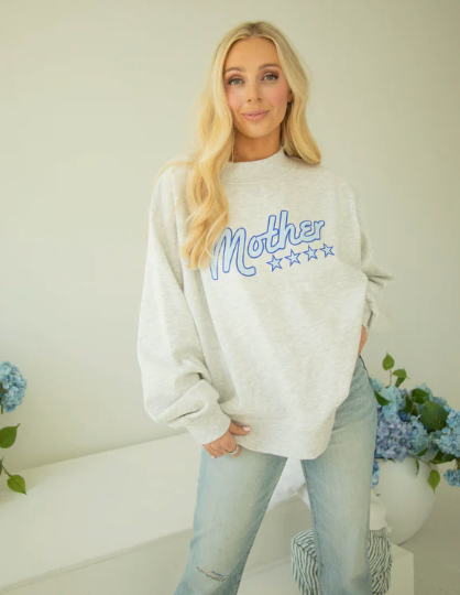 MOTHER STAR MOCK NECK SWEATSHIRT
