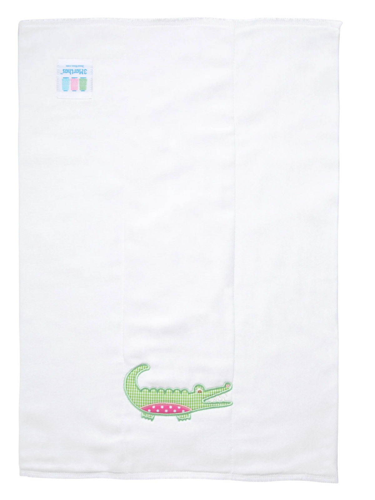 Alligator Applique Burp, Pink