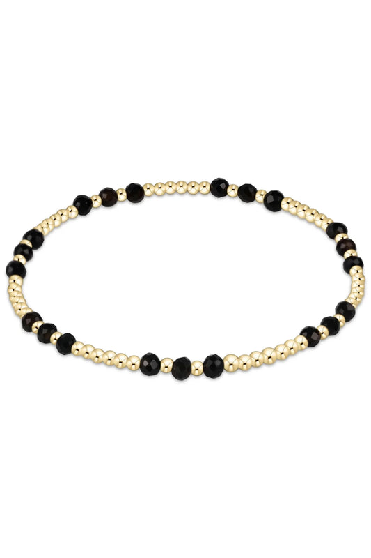 Gemstone Gold Joy Pattern 3mm Bead Bracelet - Face