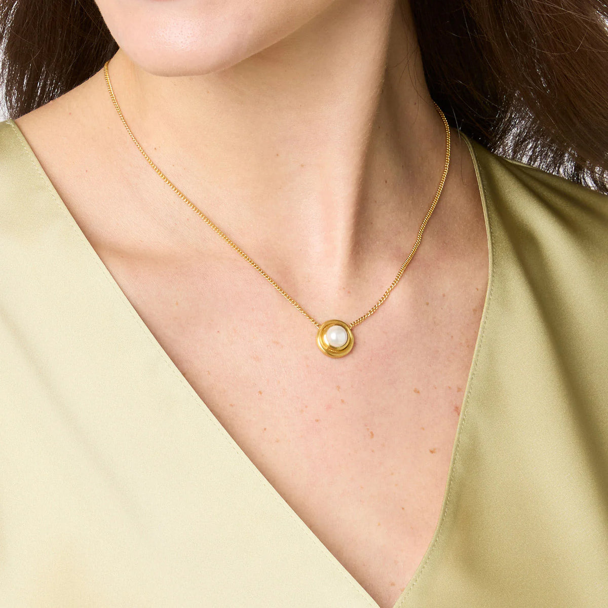 Wave Stone Delicate Necklace Turquoise Blue