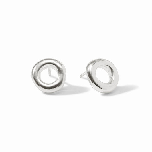 Wave Circle Stud-Silver-OS