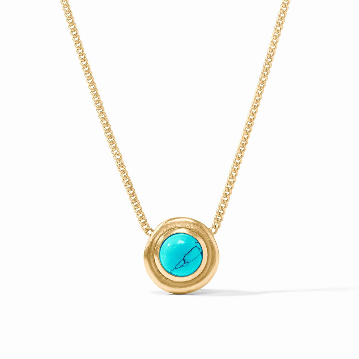 Wave Stone Delicate Necklace Turquoise Blue