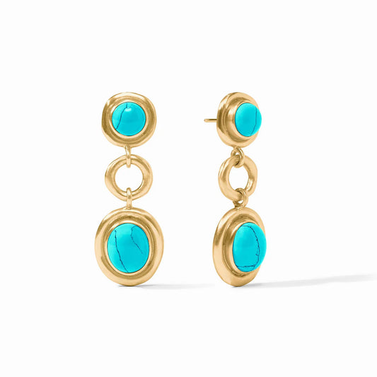 Wave Tier Earring Turquoise Blue