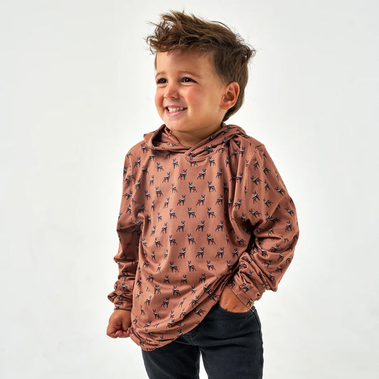 Youth - Performance Hoodie - Whitetail Deer - Brown 2T