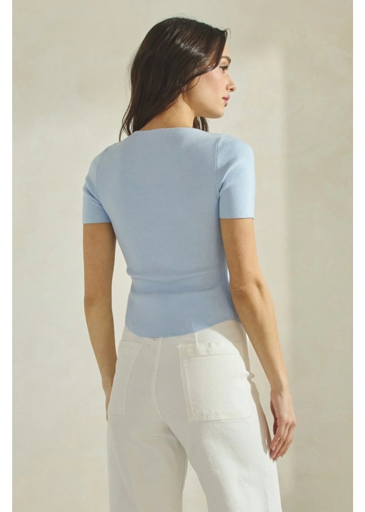 PLEATED SWEATER TOP
