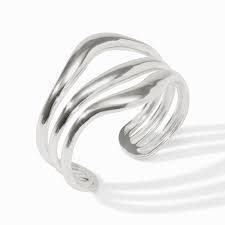 Wave Cuff-Silver-OS