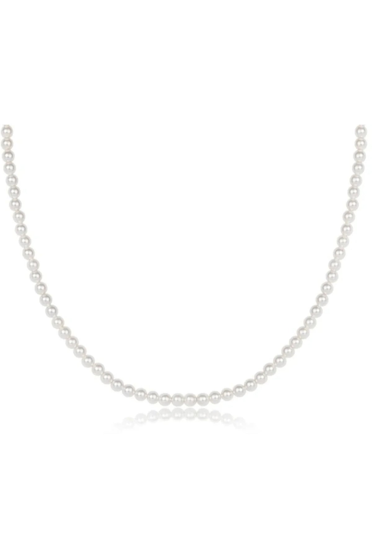 15" Choker Beaded - Classic Pearl 4mm