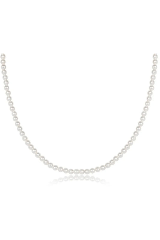 15" Choker Beaded - Classic Pearl 4mm