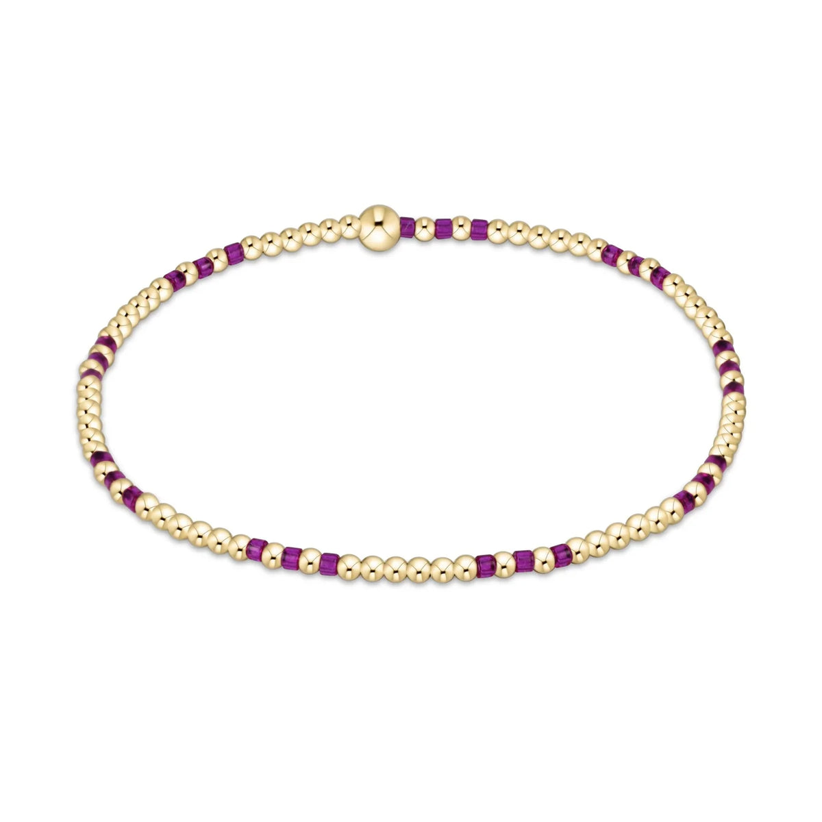 Hope Joy Pattern 2mm Bead Bracelet - Fuchsia