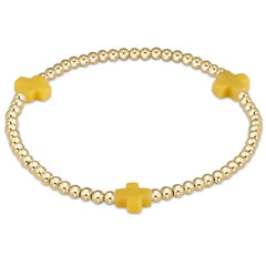 Signature Cross 3mm Gold Bracelet - Canary