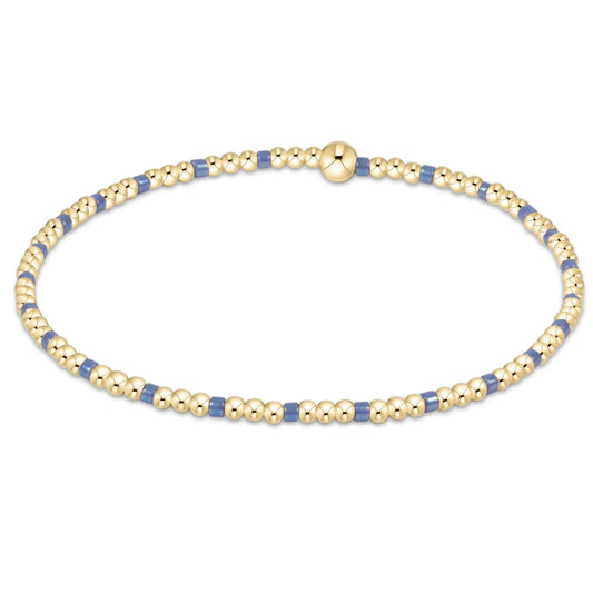 egirl Hope Sincerity Pattern 2mm Bead Bracelet - Bright Blue