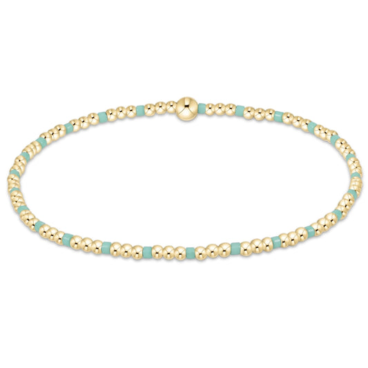 egirl Hope Sincerity Pattern 2mm Bead Bracelet - Mint