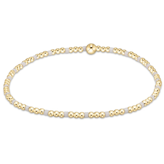 egirl Hope Sincerity Pattern 2mm Bead Bracelet - White