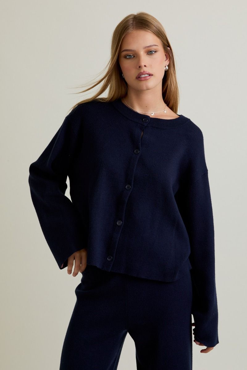 LONG SLEEVE BUTTON DOWN CARDIGAN