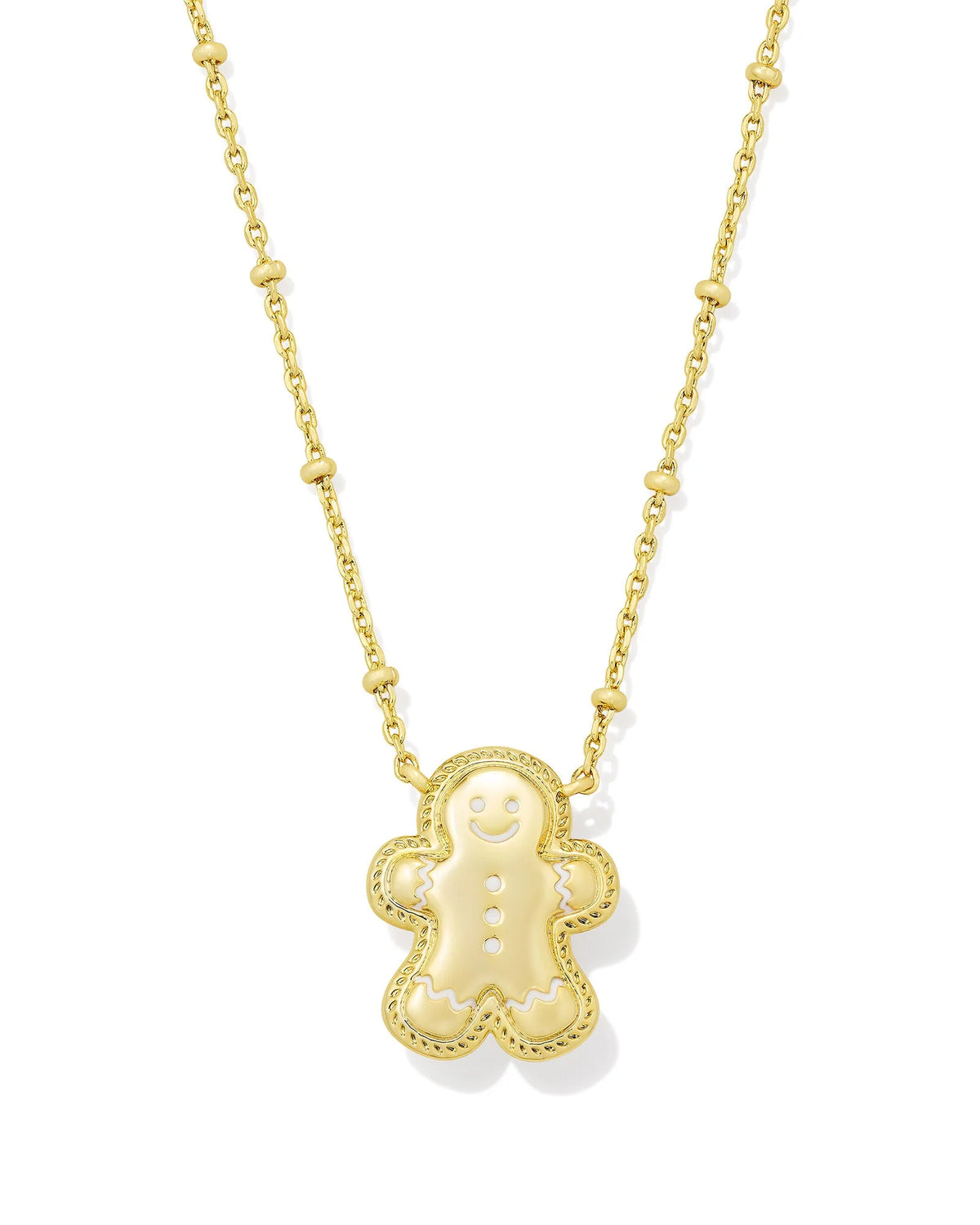 GINGERBREAD SHORT PENDANT NECKLACE GOLD BROWN GOLDSTONE