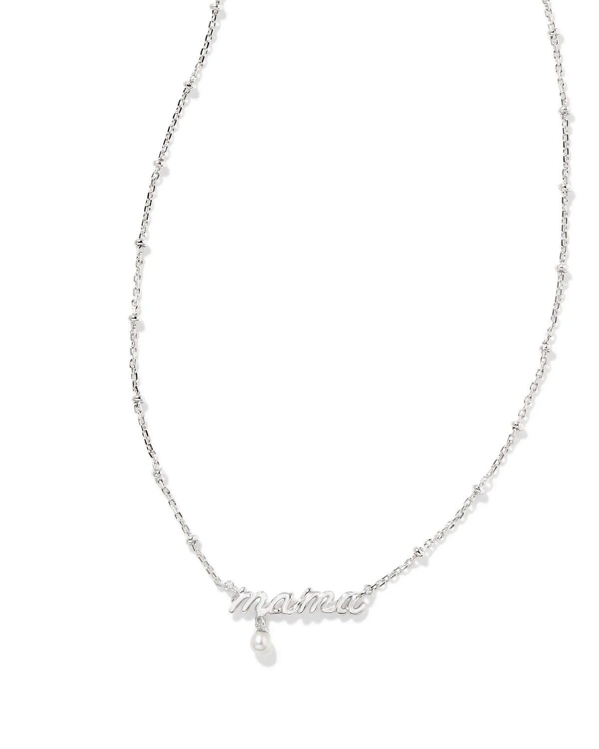 MAMA CRYSTAL SHORT PENDANT NECKLACE SILVER