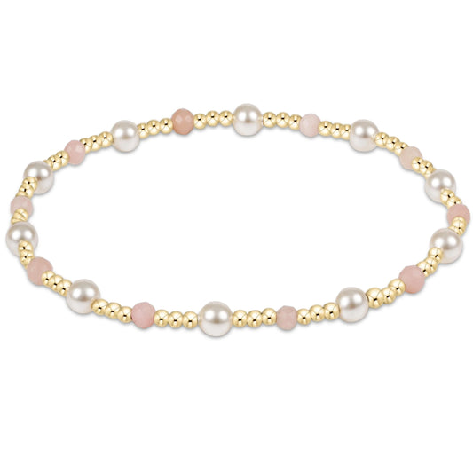 Pearl Sincerity Pattern 4mm Bead Bracelet - Pink Opal