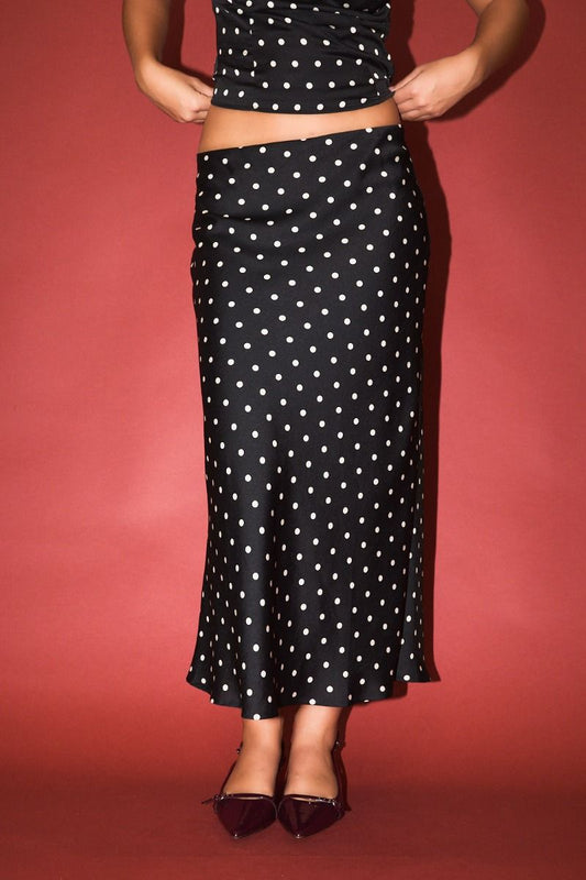 POLKA DOT MAXI SKIRT