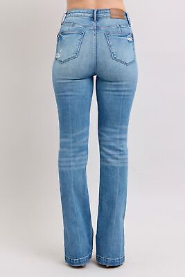 HW Tummy Control Vintage Wash Side Slit Slim Boot