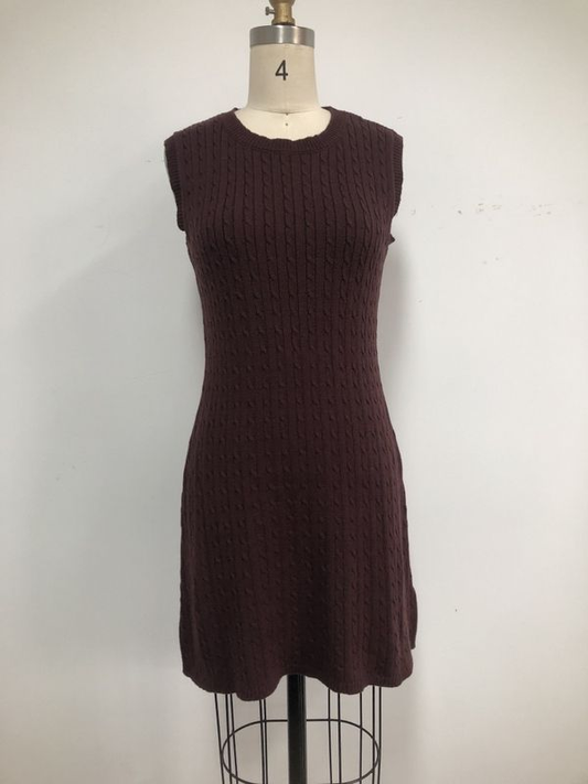 CABLE KNIT CHUNKY SWEATER MINI DRESS