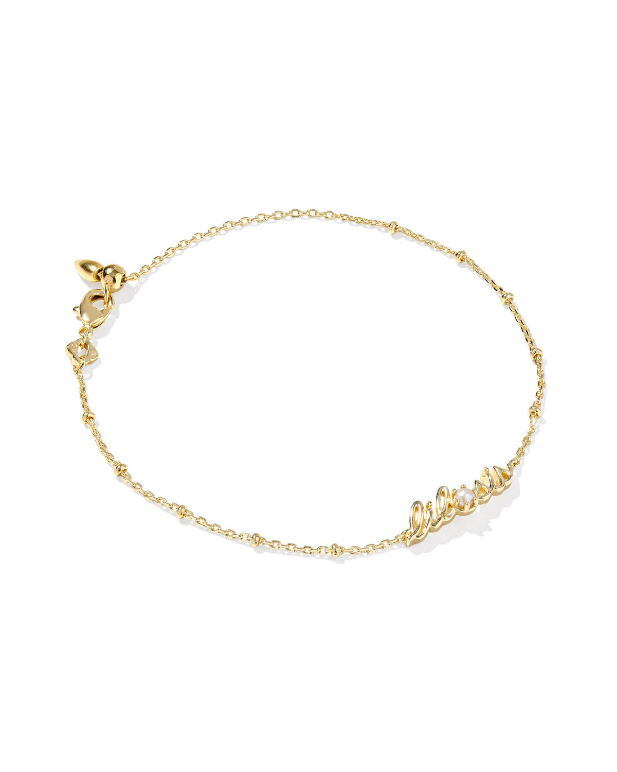 LIL SIS DELICATE CHAIN BRACELET GOLD FRESHWATER CULTURED PEARL