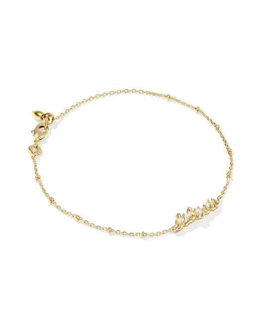 LIL SIS DELICATE CHAIN BRACELET GOLD FRESHWATER CULTURED PEARL